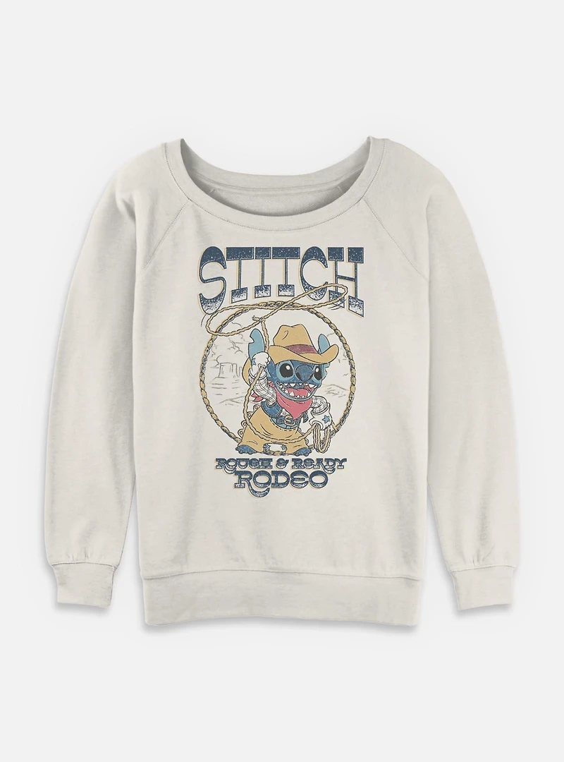 Disney Lilo & Stitch Rough Ready Rodeo Womens Slouchy Sweatshirt BoxLunch Exclusive