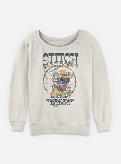 Disney Lilo & Stitch Rough Ready Rodeo Womens Slouchy Sweatshirt BoxLunch Exclusive