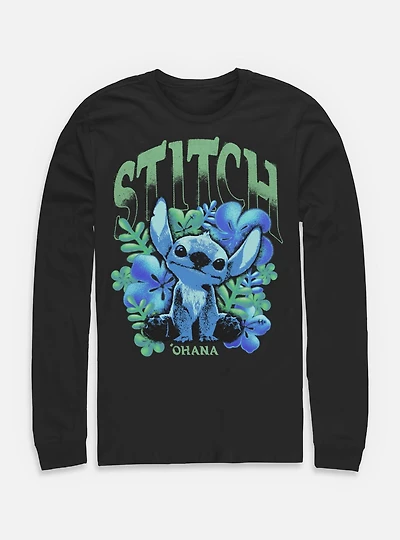 Disney Lilo & Stitch Dark Floral Long-Sleeve T-Shirt BoxLunch Exclusive