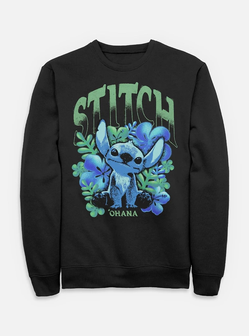 Disney Lilo & Stitch Dark Floral Sweatshirt BoxLunch Exclusive