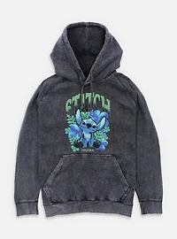 Disney Lilo & Stitch Dark Floral Mineral Wash Hoodie BoxLunch Exclusive
