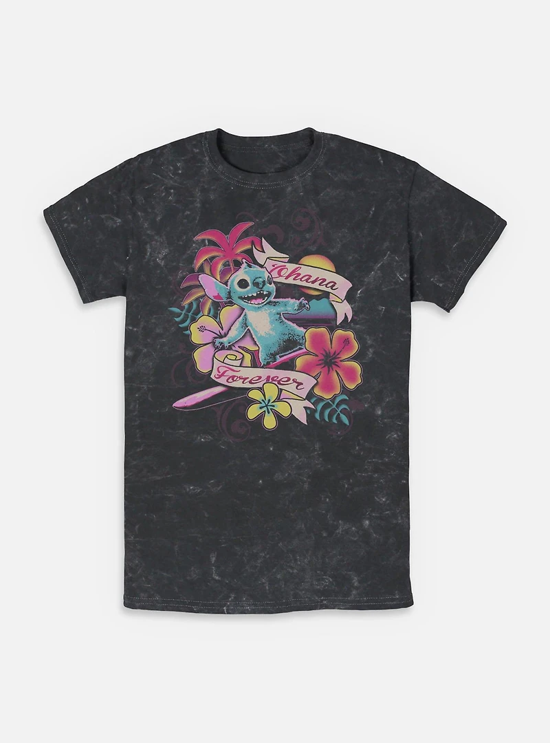 Disney Lilo & Stitch Surf Ohana Forever Mineral Wash T-Shirt BoxLunch Exclusive