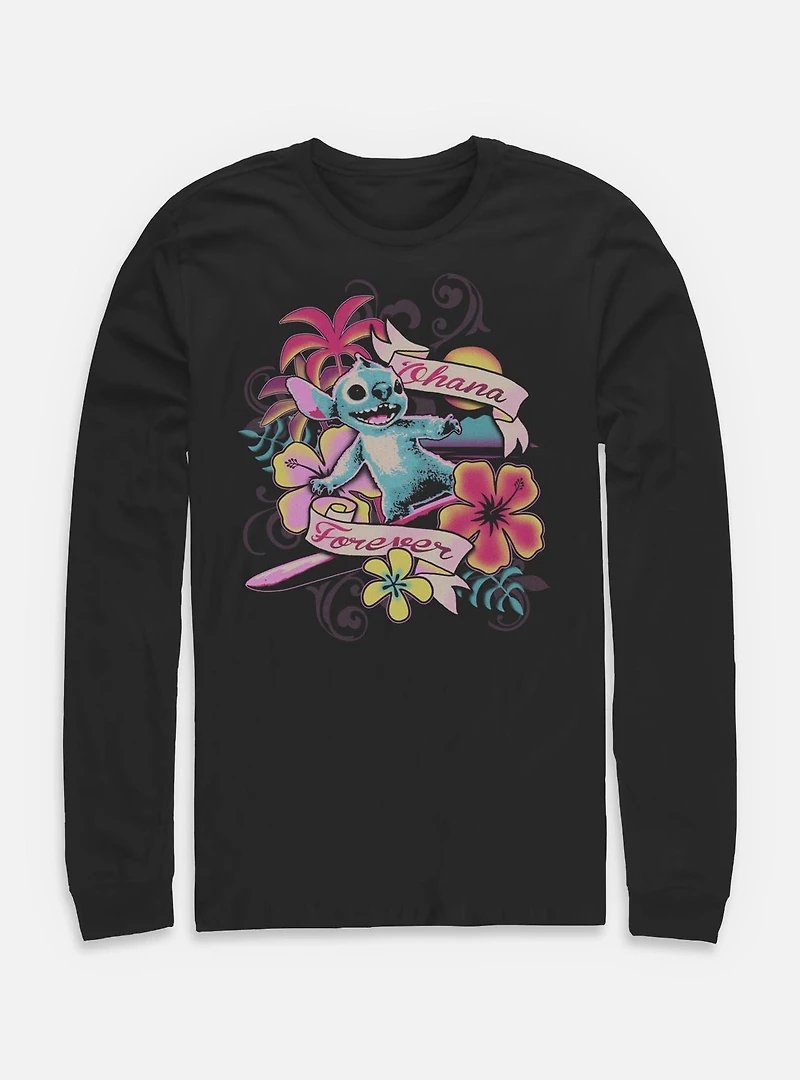 Disney Lilo & Stitch Surf Ohana Forever Long-Sleeve T-Shirt BoxLunch Exclusive