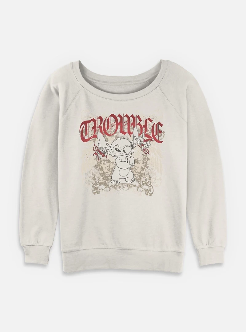 Disney Lilo & Stitch Total Trouble Womens Slouchy Sweatshirt BoxLunch Exclusive