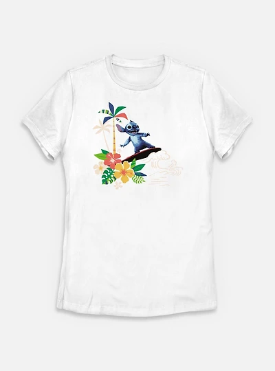 Disney Lilo & Stitch Live Action Surfing Vibes Womens T-Shirt