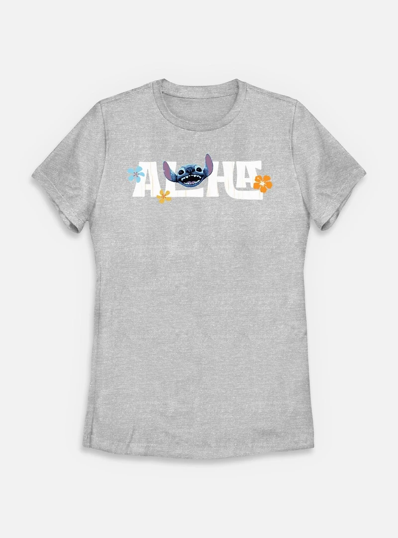 Disney Lilo & Stitch Live Action Aloha Face Womens T-Shirt