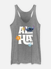 Disney Lilo & Stitch Live Action Aloha Flowers Womens Tank Top