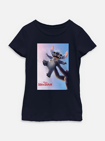 Disney Lilo & Stitch Live Action And Rafiki Poster Youth Girls T-Shirt