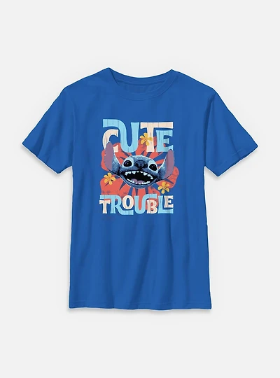 Disney Lilo & Stitch Live Action Cute Trouble Youth T-Shirt
