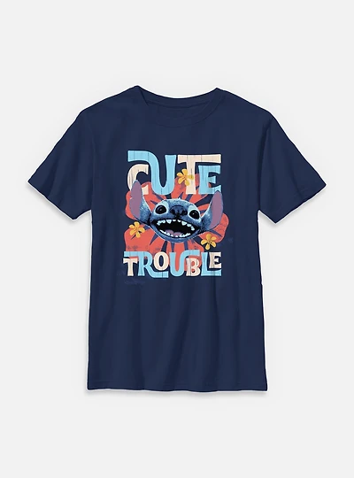 Disney Lilo & Stitch Live Action Cute Trouble Youth T-Shirt