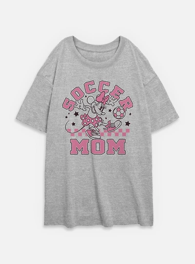 Disney Minnie Mouse Soccer Mom Womens Oversized T-Shirt