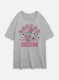 Disney Minnie Mouse Soccer Mom Womens Oversized T-Shirt