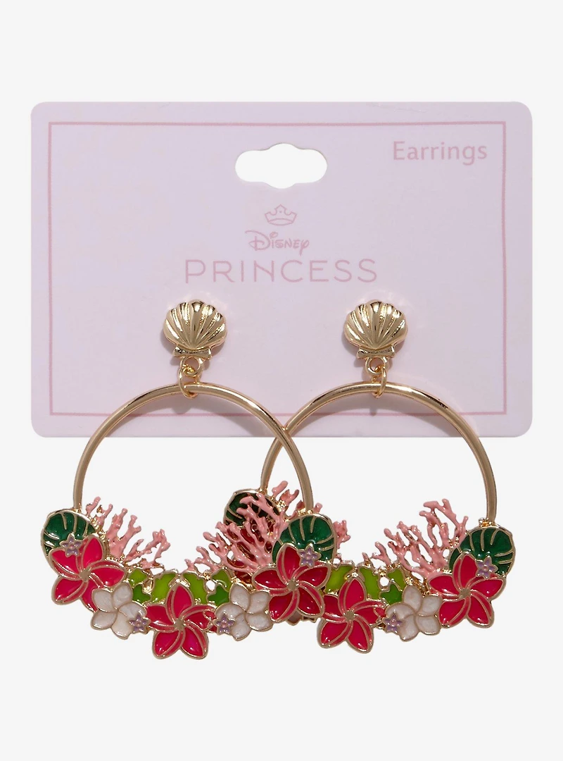 Disney The Little Mermaid Ariel Floral Hoop Earrings – BoxLunch Exclusive