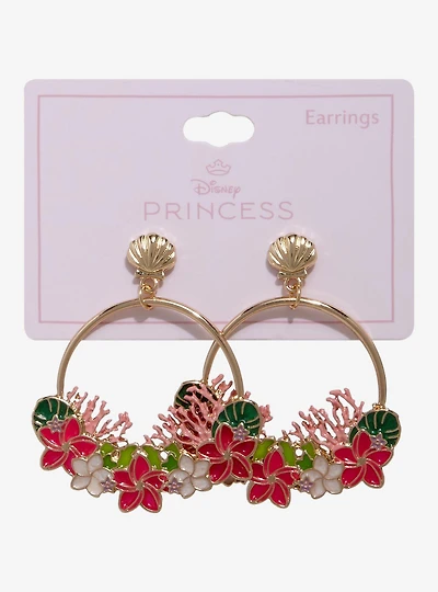Disney The Little Mermaid Ariel Floral Hoop Earrings – BoxLunch Exclusive