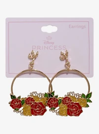 Disney Beauty and the Beast Belle Floral Hoop Earrings – BoxLunch Exclusive