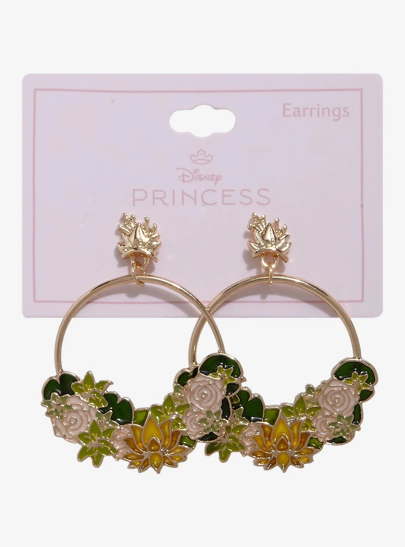 Disney The Princess and the Frog Tiana Floral Hoop Earrings – BoxLunch Exclusive