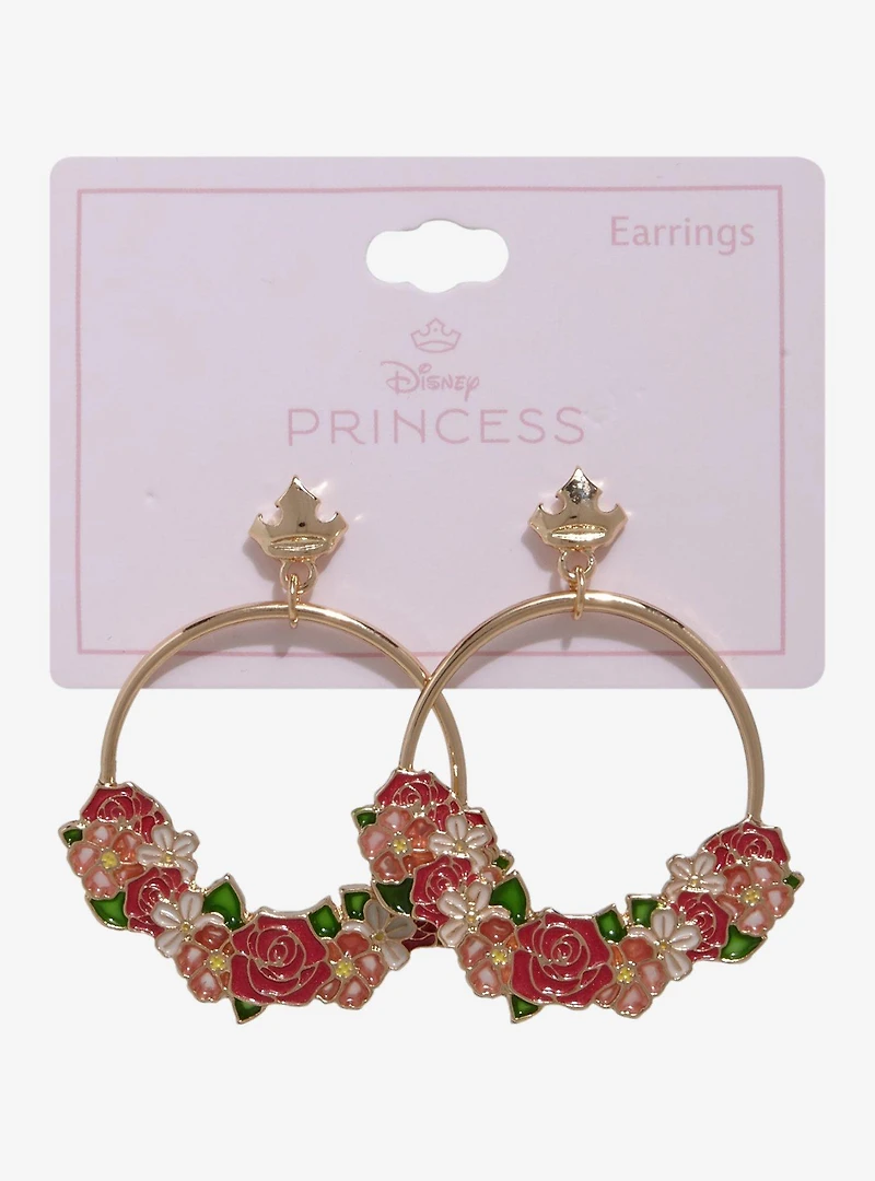 Disney Sleeping Beauty Aurora Floral Hoop Earrings – BoxLunch Exclusive