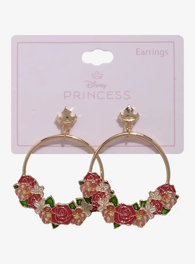 Disney Sleeping Beauty Aurora Floral Hoop Earrings – BoxLunch Exclusive