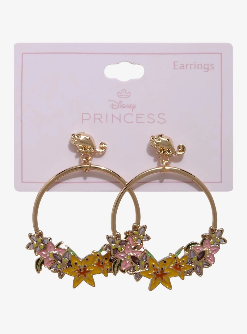 Disney Tangled Rapunzel Floral Hoop Earrings – BoxLunch Exclusive