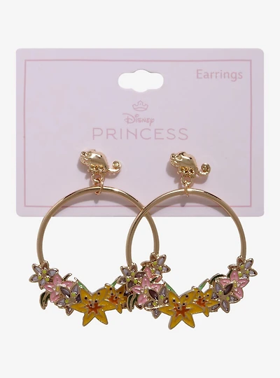 Disney Tangled Rapunzel Floral Hoop Earrings – BoxLunch Exclusive