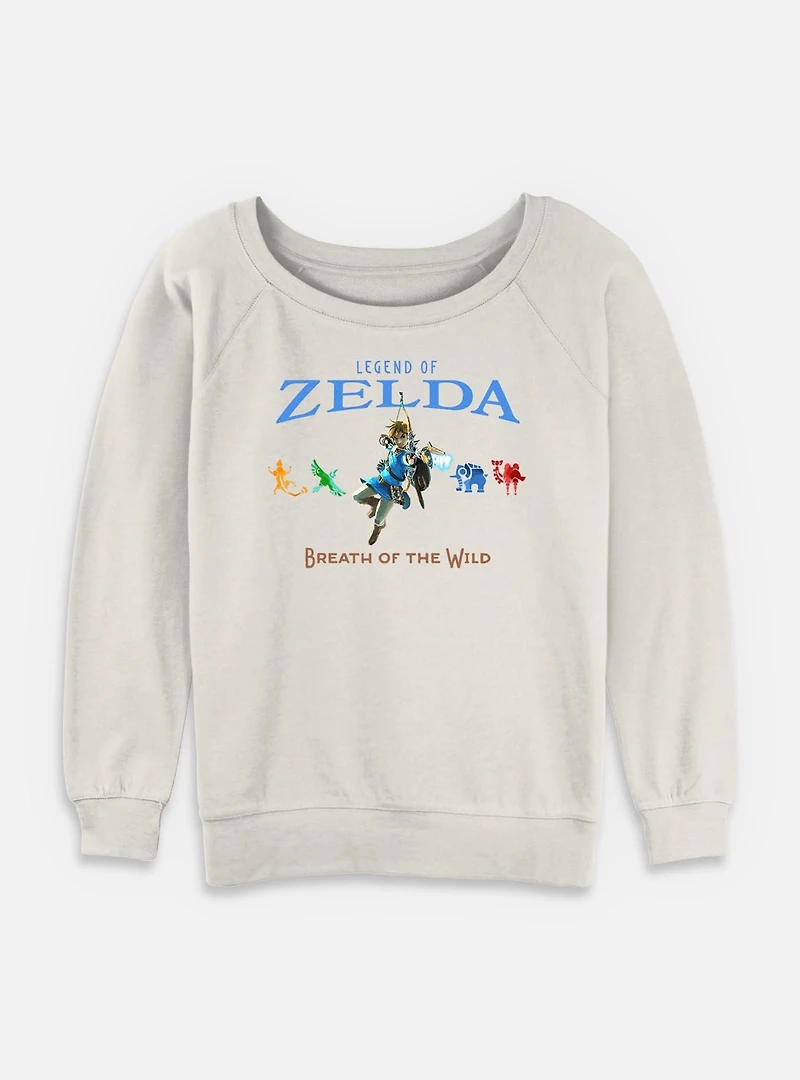 Nintendo Legend Of Zelda Breath The Wild and Divine Beasts Womens Slouchy Sweatshirt