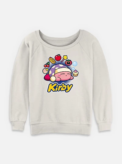 Nintendo Kirby Food Dreams Womens Slouchy Sweatshirt
