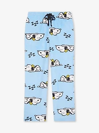 Peanuts Snoopy Snoozing Allover Print Plush Sleep Pants - BoxLunch Exclusive
