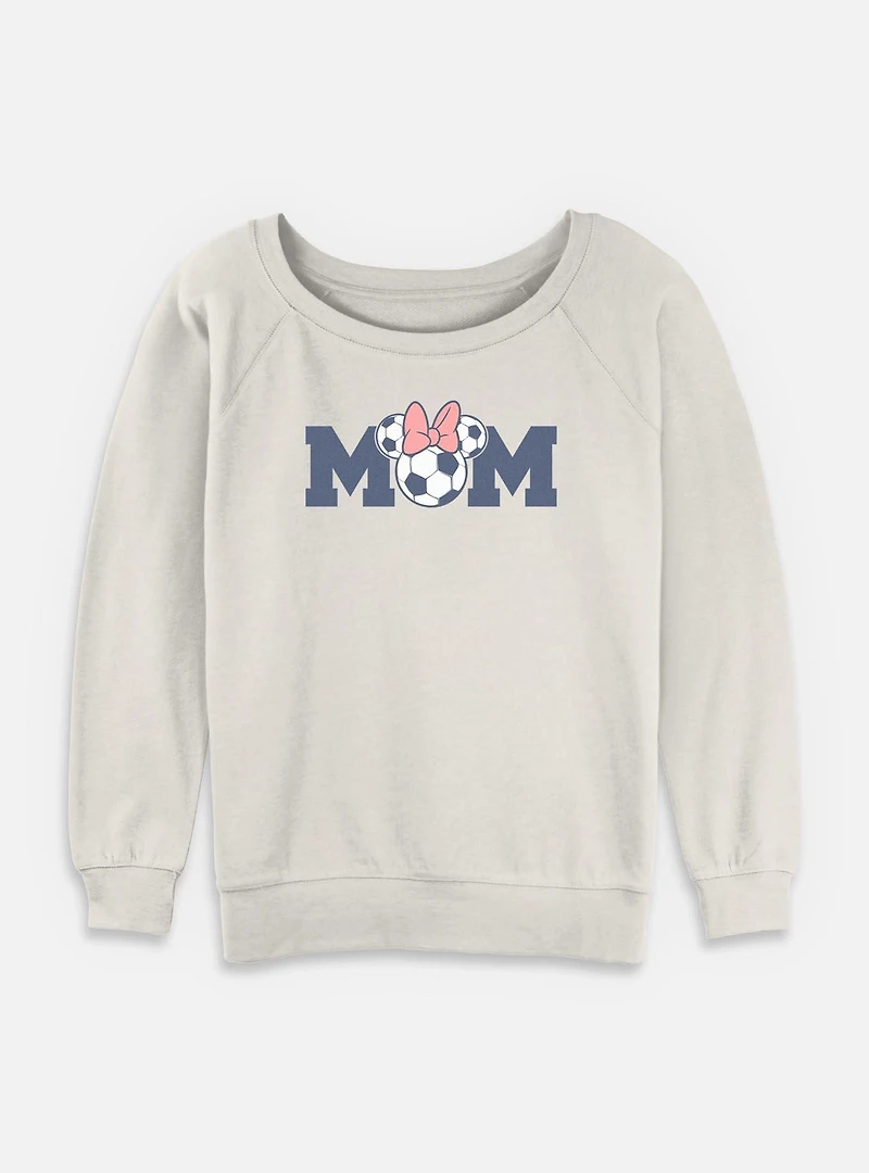Disney Minnie Mouse Soccer Mom Womens Slouchy Sweatshirt