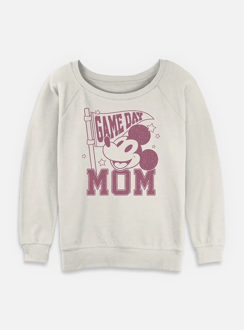 Disney Mickey Mouse Game Day Mom Womens Slouchy Sweatshirt