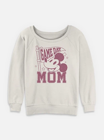 Disney Mickey Mouse Game Day Mom Womens Slouchy Sweatshirt