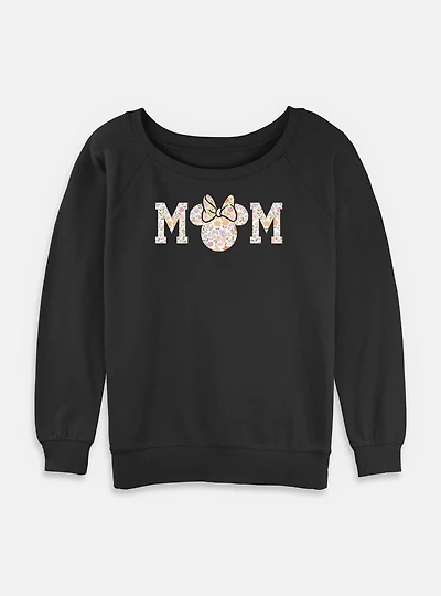 Disney Minnie Mouse Floral Mom Womens Slouchy Sweatshirt