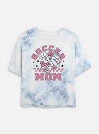 Disney Minnie Mouse Soccer Mom Tie-Dye Womens Crop T-Shirt