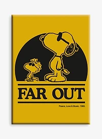 Peanuts Snoopy & Woodstock Far Out Flat Magnet