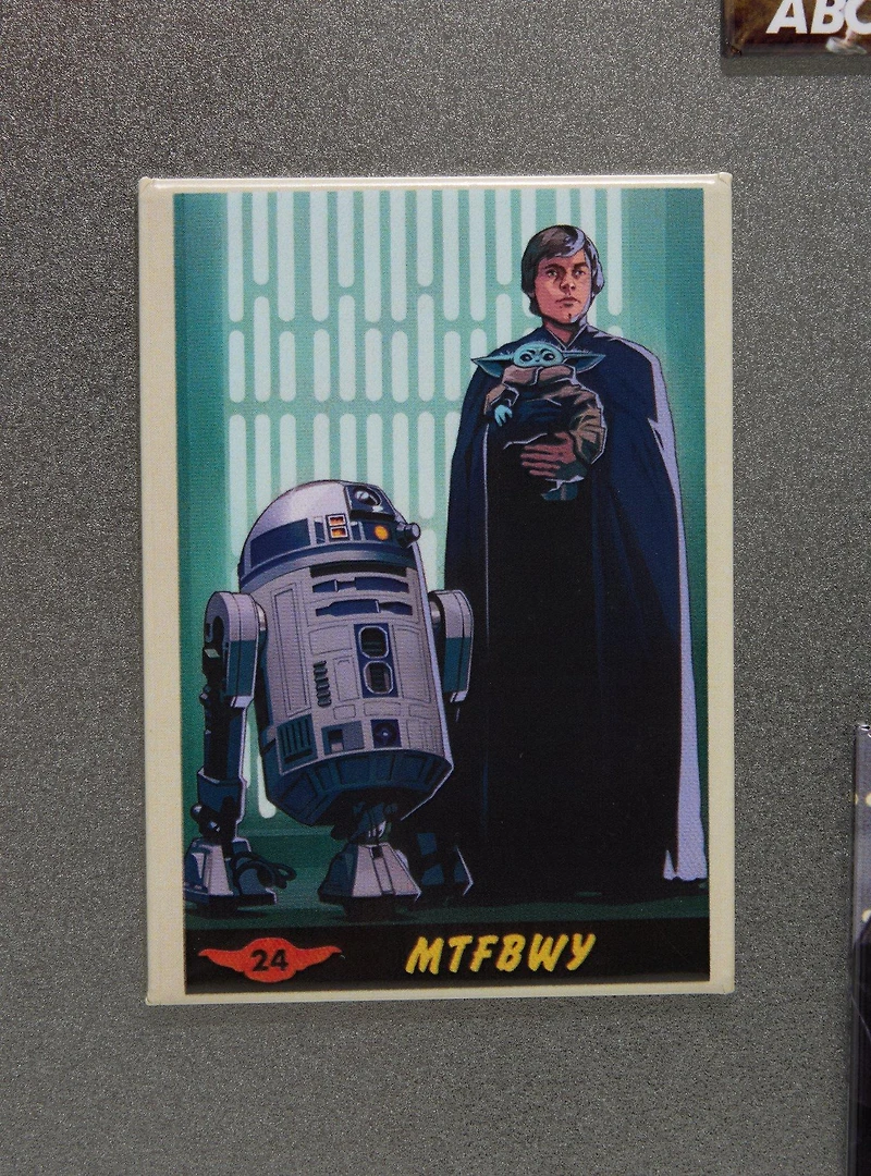 Star Wars The Mandalorian May The Force Be With You Retro Flat Magnet