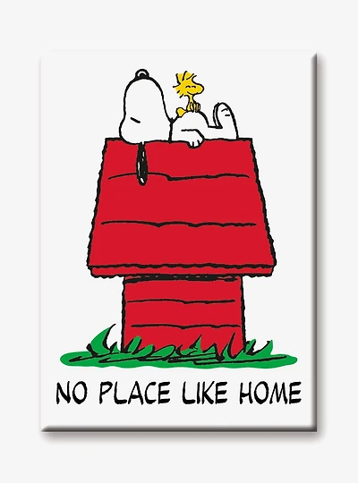 Peanuts Snoopy Doghouse No Place Like Home Flat Magnet