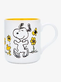 Peanuts Snoopy & Woodstock Floral Mug