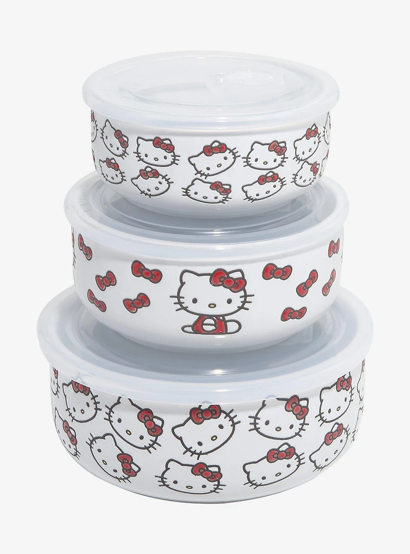 Sanrio Hello Kitty Allover Print Wax Resist Bowl & Lid Set