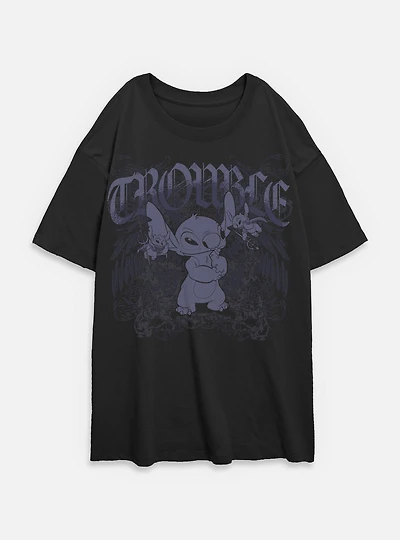 Disney Lilo & Stitch Total Trouble Womens Oversized T-Shirt BoxLunch Exclusive
