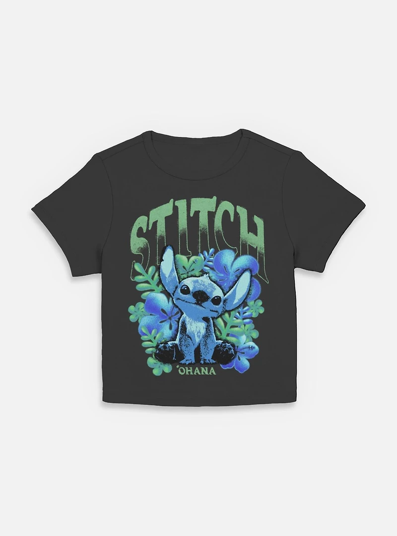 Disney Lilo & Stitch Dark Floral Womens Baby T-Shirt BoxLunch Exclusive