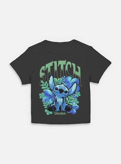 Disney Lilo & Stitch Dark Floral Womens Baby T-Shirt BoxLunch Exclusive
