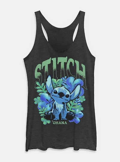 Disney Lilo & Stitch Dark Floral Womens Tank Top BoxLunch Exclusive