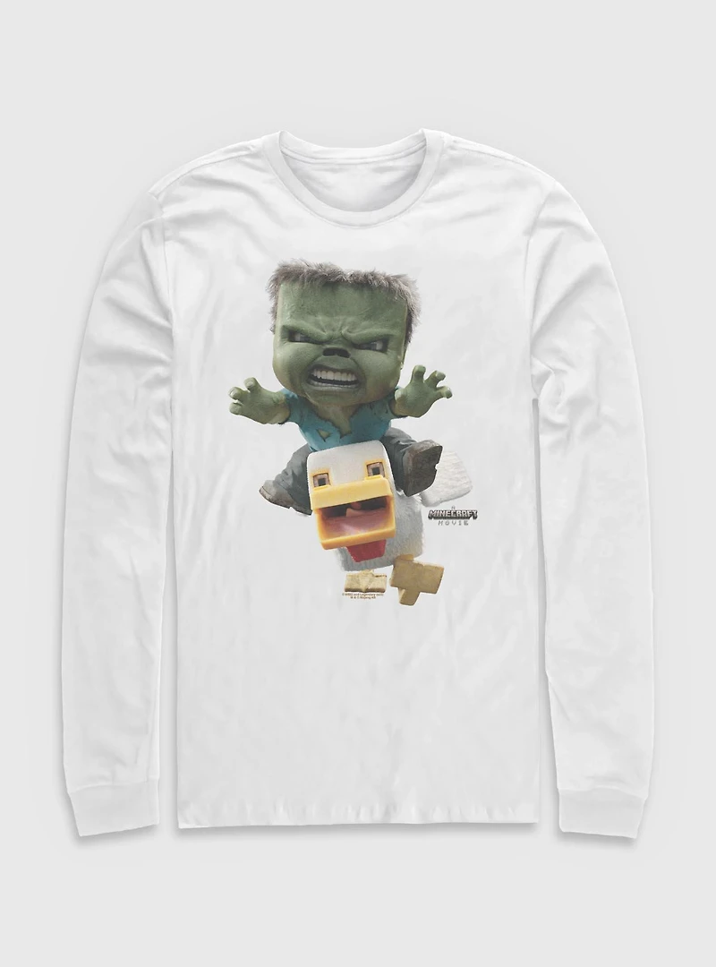 A Minecraft Movie Chicken Jockey Long Sleeve T-Shirt