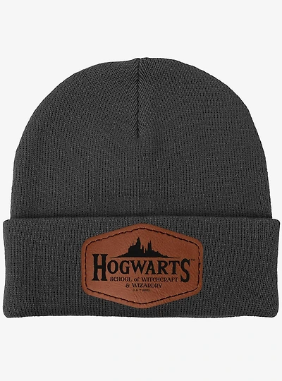 Harry Potter Property of Hogwarts Leather Patch Knit Beanie