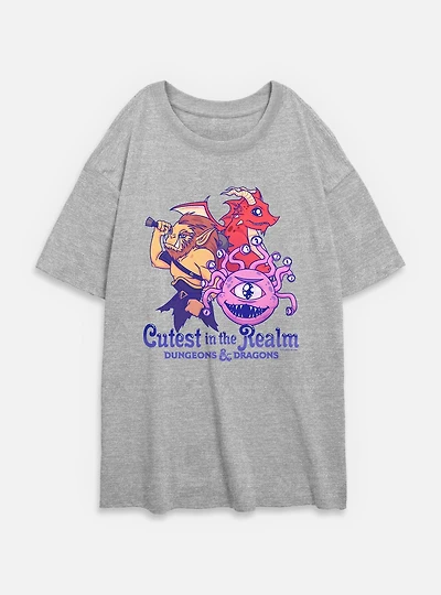 Dungeons & Dragons Cutest The Realm Womens Oversized T-Shirt