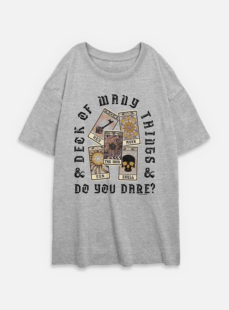 Dungeons & Dragons Do You Dare Deck Womens Oversized T-Shirt