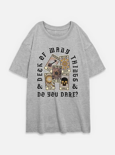 Dungeons & Dragons Do You Dare Deck Womens Oversized T-Shirt