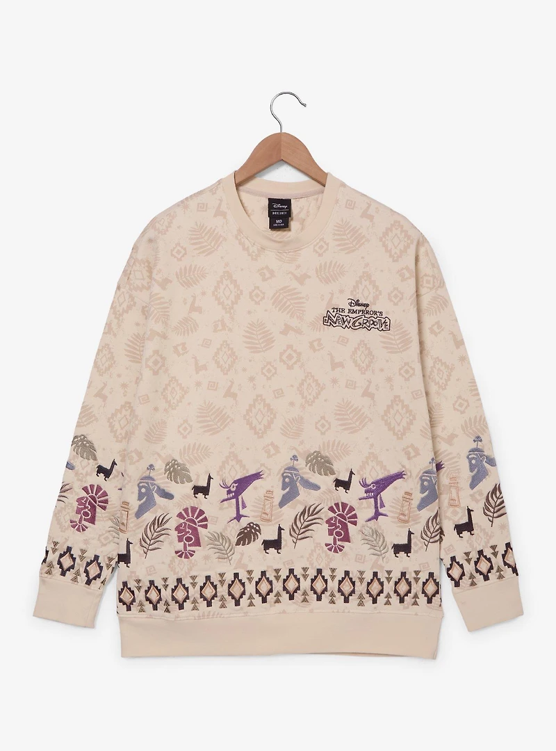 Disney The Emperor's New Groove Embroidered Icons Crewneck - BoxLunch Exclusive