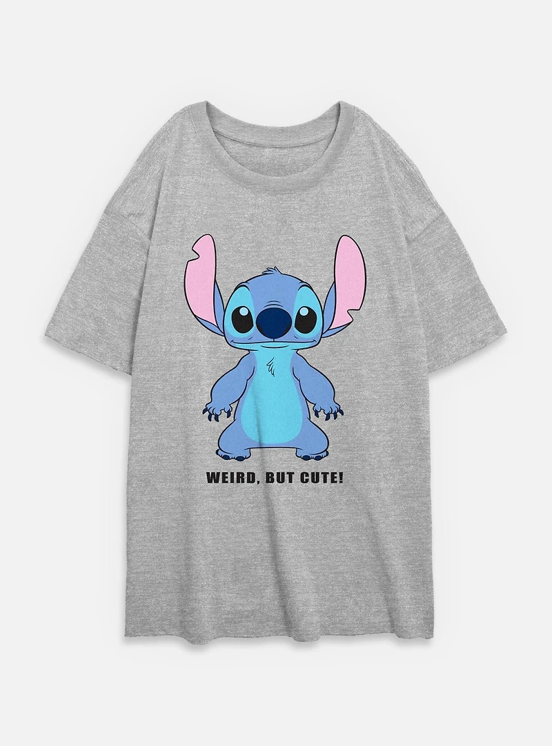 Disney Lilo & Stitch Weird But Cute Womens Oversized T-Shirt