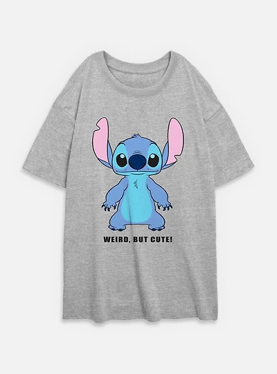 Disney Lilo & Stitch Weird But Cute Womens Oversized T-Shirt