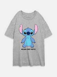 Disney Lilo & Stitch Weird But Cute Womens Oversized T-Shirt